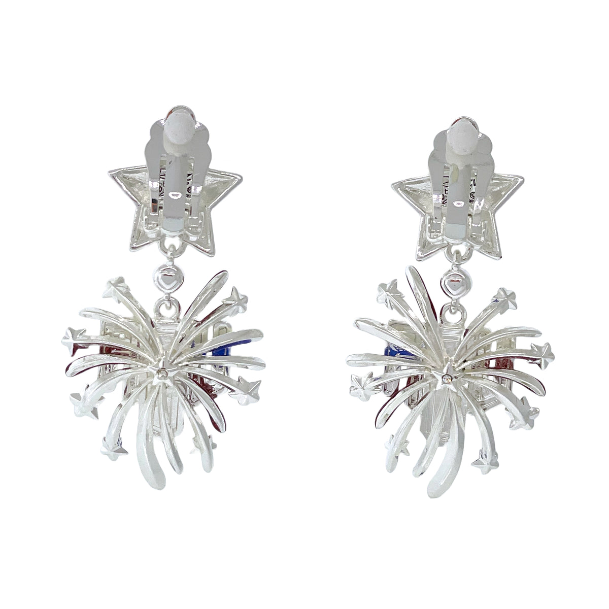 Patriotic Fireworks 4th of July Earrings by Ritzy Couture DeLuxe-Fine Silver Plated