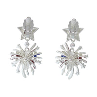 Patriotic Fireworks 4th of July Earrings by Ritzy Couture DeLuxe-Fine Silver Plated