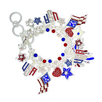 Exquisite July 4th Fireworks Flag Bracelet Ritzy Couture