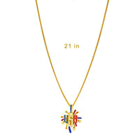 USA July 4th Fireworks Enhancer Charm Pendant Ritzy Couture DeLuxe 18K Gold Plate