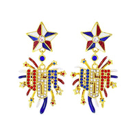 Patriotic Fireworks 4th of July Earrings by Ritzy Couture