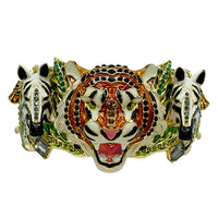 Ritzy Couture DeLuxe Wild Animal Hinged Cuff Bracelet 22k Gold Plated - Size Medium