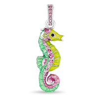 Summer Pastel Seahorse Enhancer Charm by Ritzy Couture DeLuxe-Fine Silver Plated