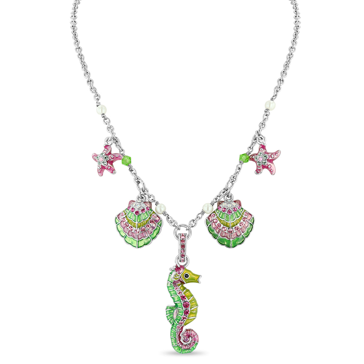 By The Sea Charm 16" Pastel Necklace by Ritzy Couture