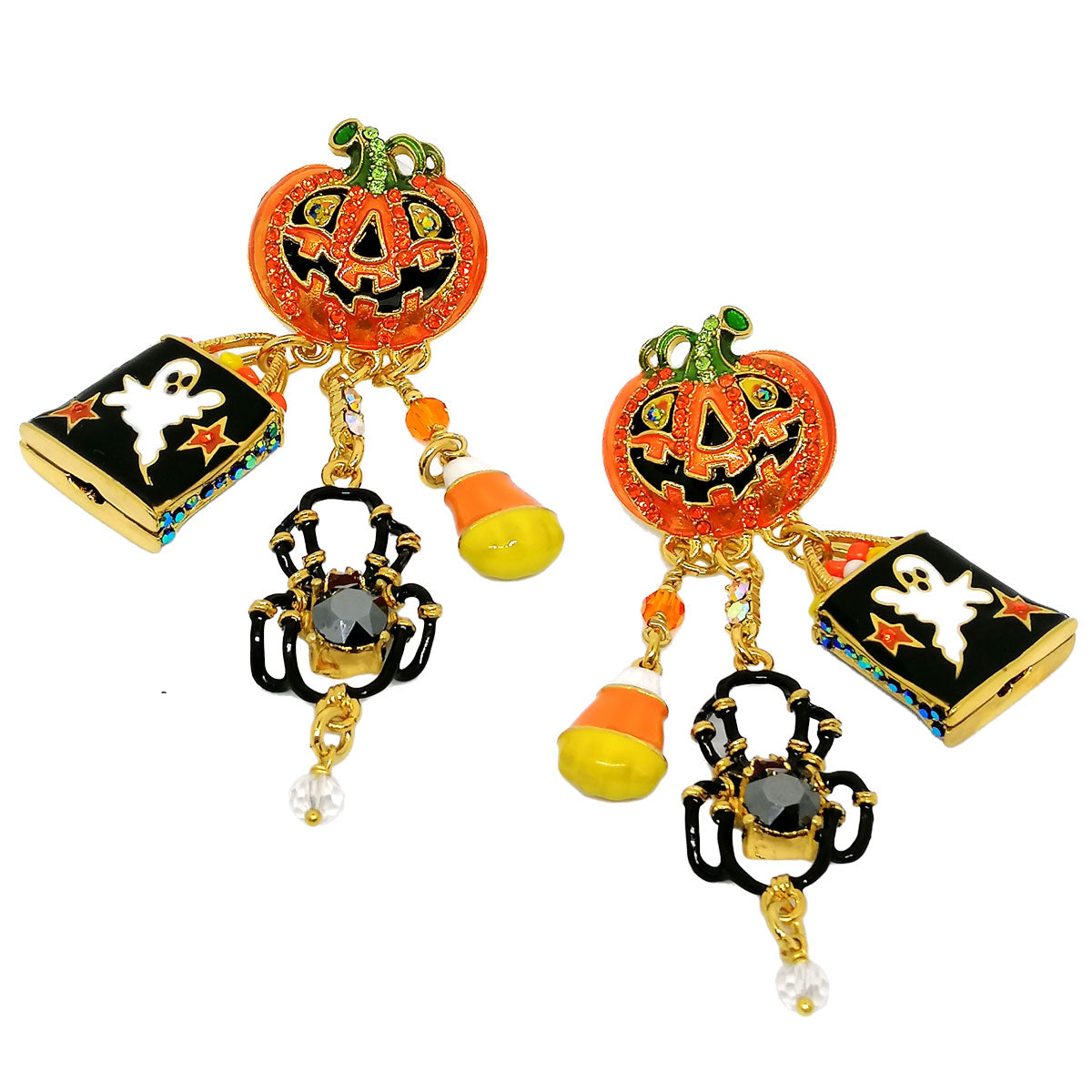 Trick or Treat Halloween Charm Earrings by Ritzy Couture