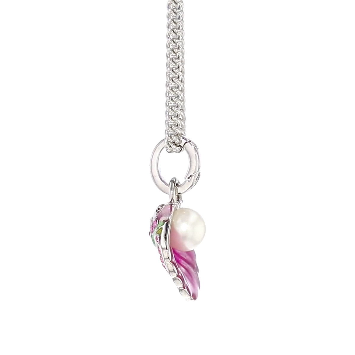 Scallop Sea Shell Pearl Enhancer Charm by Ritzy Couture DeLuxe-Fine Silver Plate