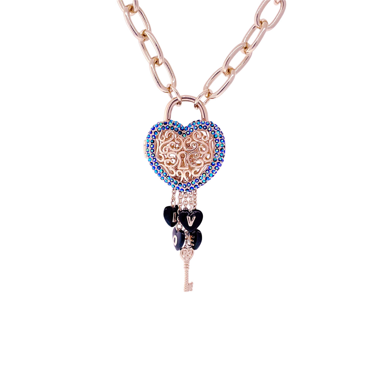 Jet AB "Locket Full of Love" Pendant by Ritzy Couture