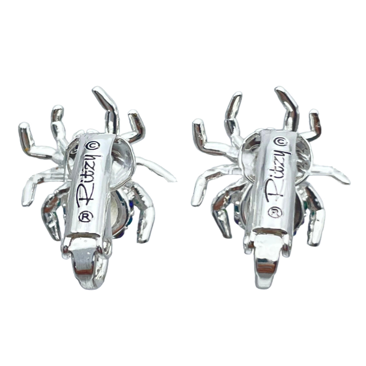 Spooky Spider Halloween Leverback Earrings Ritzy Couture DeLuxe - Silver Plating
