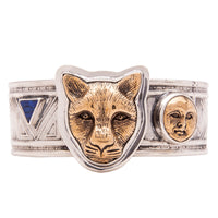 Tabra Jewelry - Antique Bronze & Lapis Lazuli Cuff Bracelet