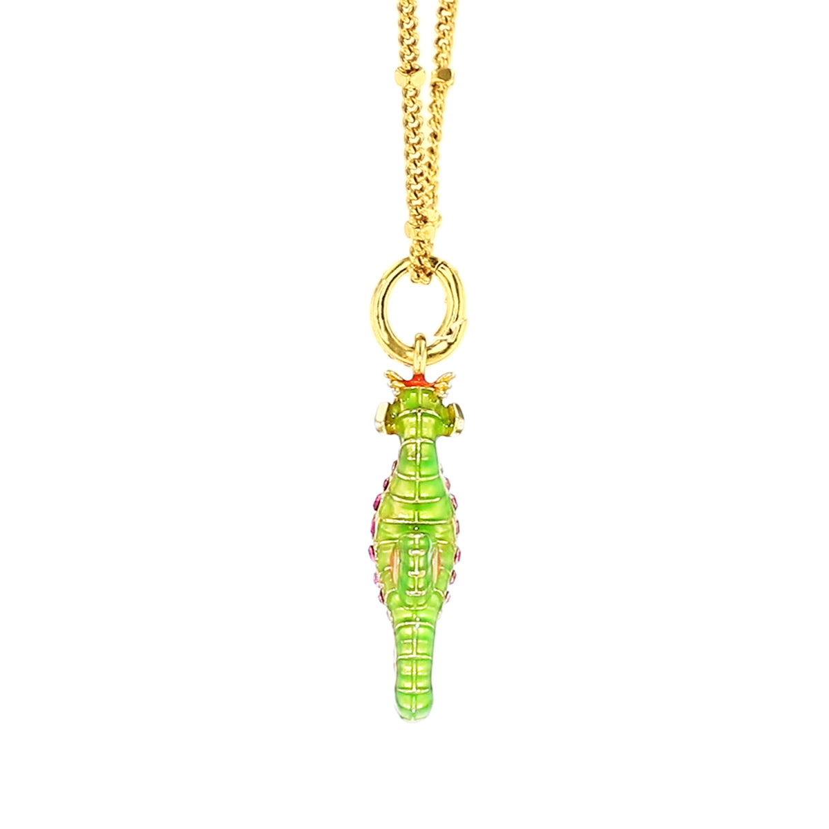 Summer Pastel Seahorse Enhancer Charm by Ritzy Couture DeLuxe - 18k Gold Plating