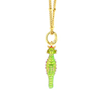 Summer Pastel Seahorse Enhancer Charm by Ritzy Couture DeLuxe - 18k Gold Plating