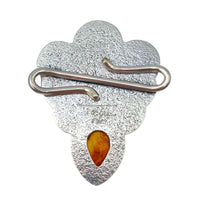 Tabra Jewelry Sterling Carved Mother Of Pearl Turquoise Carnelian Charm OOK505