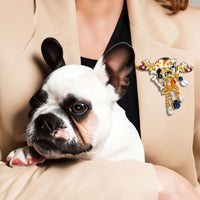 Lunch at The Ritz Bulldog Dog Lover Pin and Pendant Jewelry – 22k Gold Plating