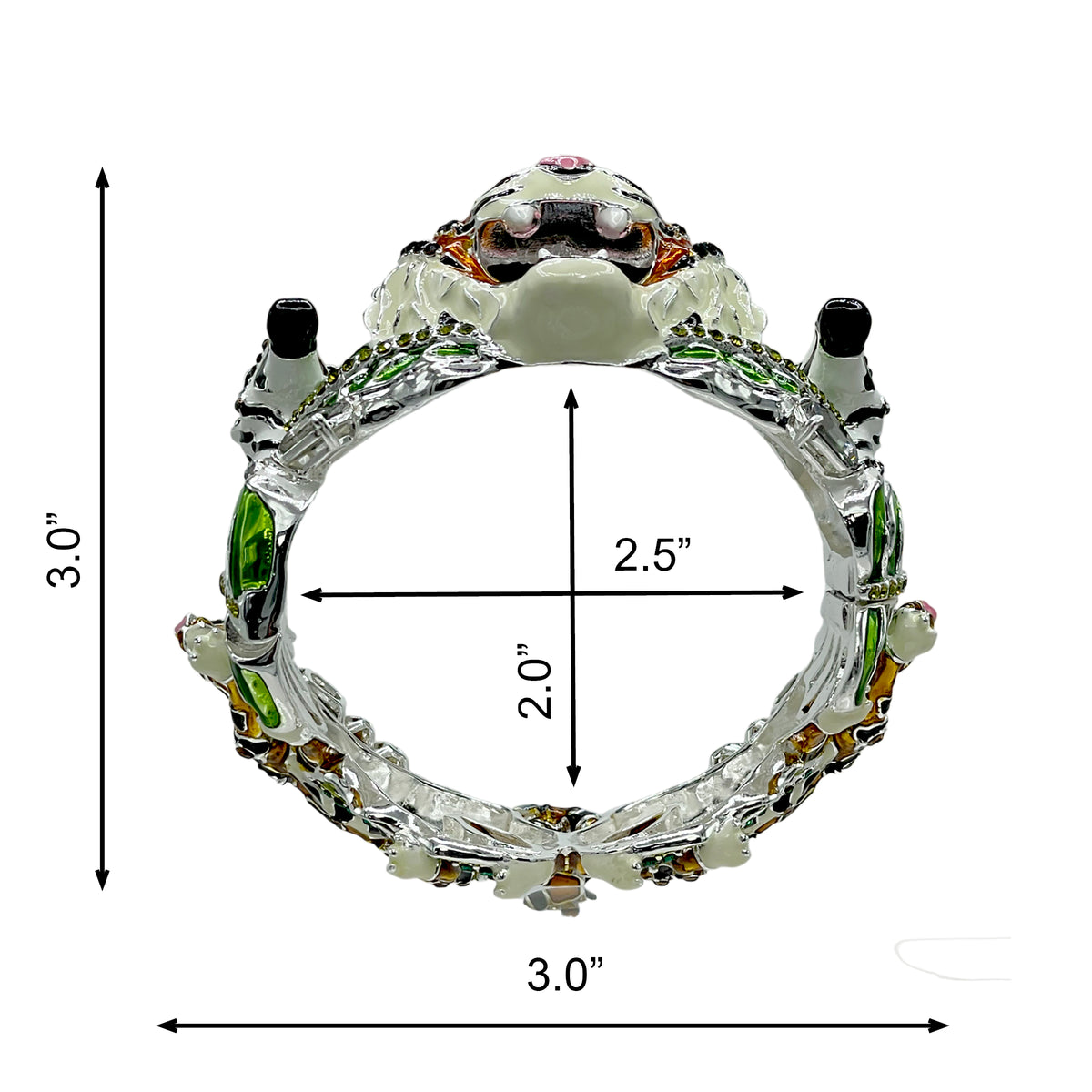 Ritzy Couture DeLuxe Wild Animal Hinged Cuff Bracelet Fine Silver Plated - Sz Med