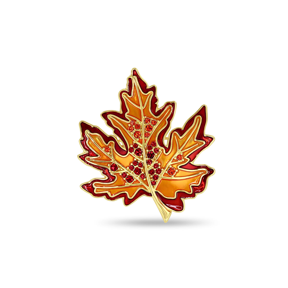 Fall Foliage Multicolor Maple Leaf Pin Pendant by Ritzy Couture
