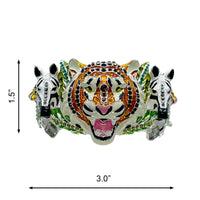 Ritzy Couture DeLuxe Wild Animal Hinged Cuff Bracelet Fine Silver Plated - Sz Med