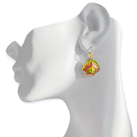 Scallop Sea Shell Pastel Beach Earrings by Ritzy Couture DeLuxe -18k Gold Plated