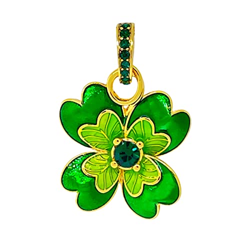 Lucky Clover St Patricks Enhancer Charm " 18k Gold Plating