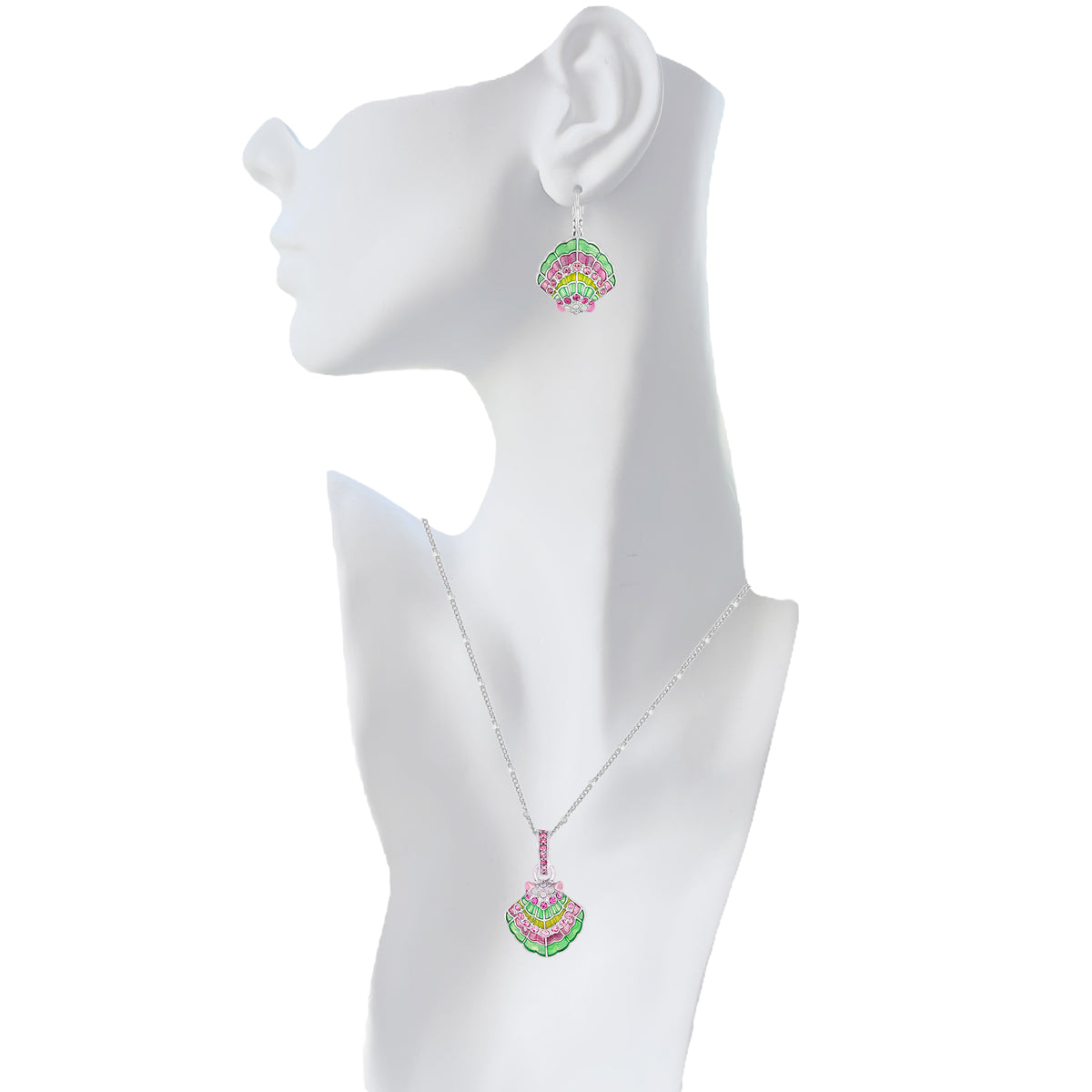 Scallop Sea Shell Pearl Enhancer Charm by Ritzy Couture DeLuxe-Fine Silver Plate