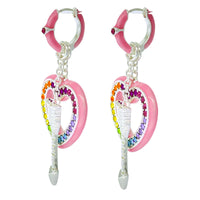 Hearts and Arrows Love Rainbow Earrings " Fine Silver Plating