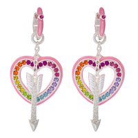 Hearts and Arrows Love Rainbow Earrings " Fine Silver Plating