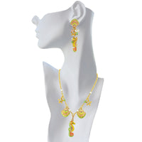 By The Sea 16" Pastel Ocean Charm Necklace "18k Gold Plated