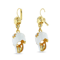 Day of the Dead Skull Leverback Earrings -18k Gold Plated