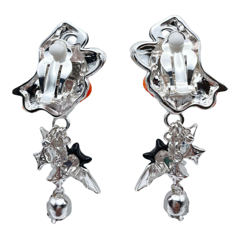 Spectacular Halloween Glamor Witch Earrings Ritzy Couture DeLuxe-Fine Silver Plate