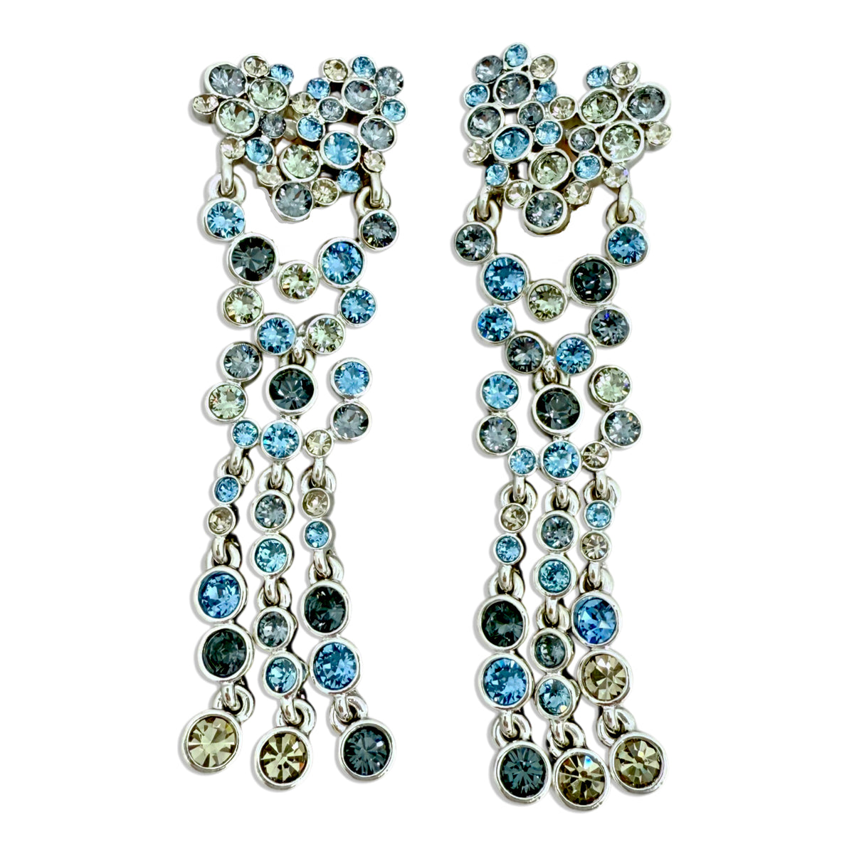 Oscar de la Renta Heart-Inspired Crystal Shoulder Duster Earrings, 4" Drop