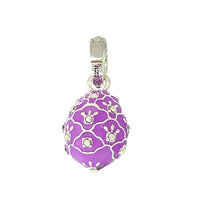 Lavender Easter Egg Enhancer Charm by Ritzy Couture DeLuxe-Fine Silver Plating