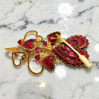 Vintage Lunch at The Ritz Wild at Heart Brooch Romantic Swarovski Statement Pin