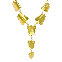 Lunch at The Ritz: Art Nouveau Peacock Feather Necklace Detail 22k Gold Plated