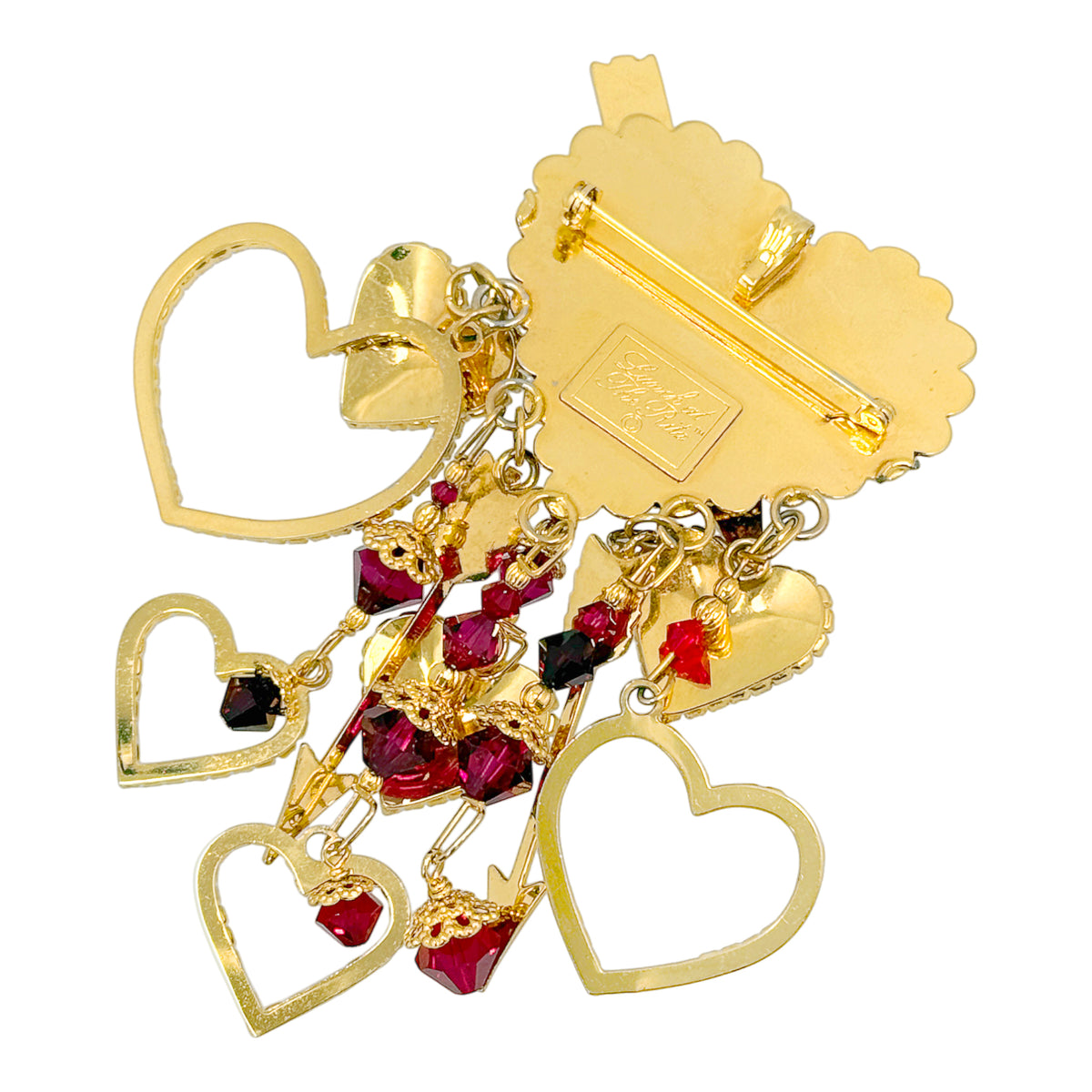 Vintage Lunch at The Ritz Wild at Heart Brooch Romantic Swarovski Statement Pin