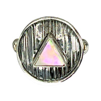 Tabra Jewelry Sterling Silver Aurora Fire Opal Triangle Connector Charm - OOK626