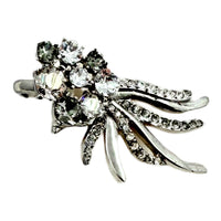 Oscar de la Renta Crystal Comet Ring with Black Diamond and Clear Crystals