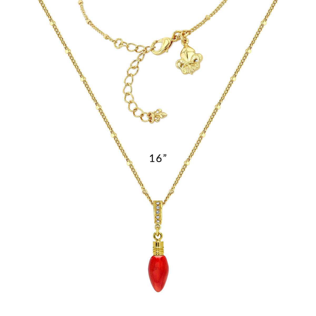 Ritzy Couture Red Christmas Lights and Crystal Enhancer Charm (Goldtone)