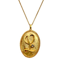 Oscar de la Renta Gold-Plated Initial "L" Pendant Necklace with Crystal Detail