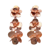 Oscar de la Renta Rose Gold Impressionist Pansy Clip Earrings - Bold Elegance