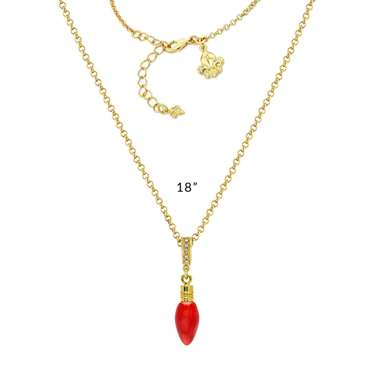 Ritzy Couture Red Christmas Lights and Crystal Enhancer Charm (Goldtone)