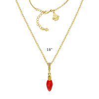 Ritzy Couture Red Christmas Lights and Crystal Enhancer Charm (Goldtone)