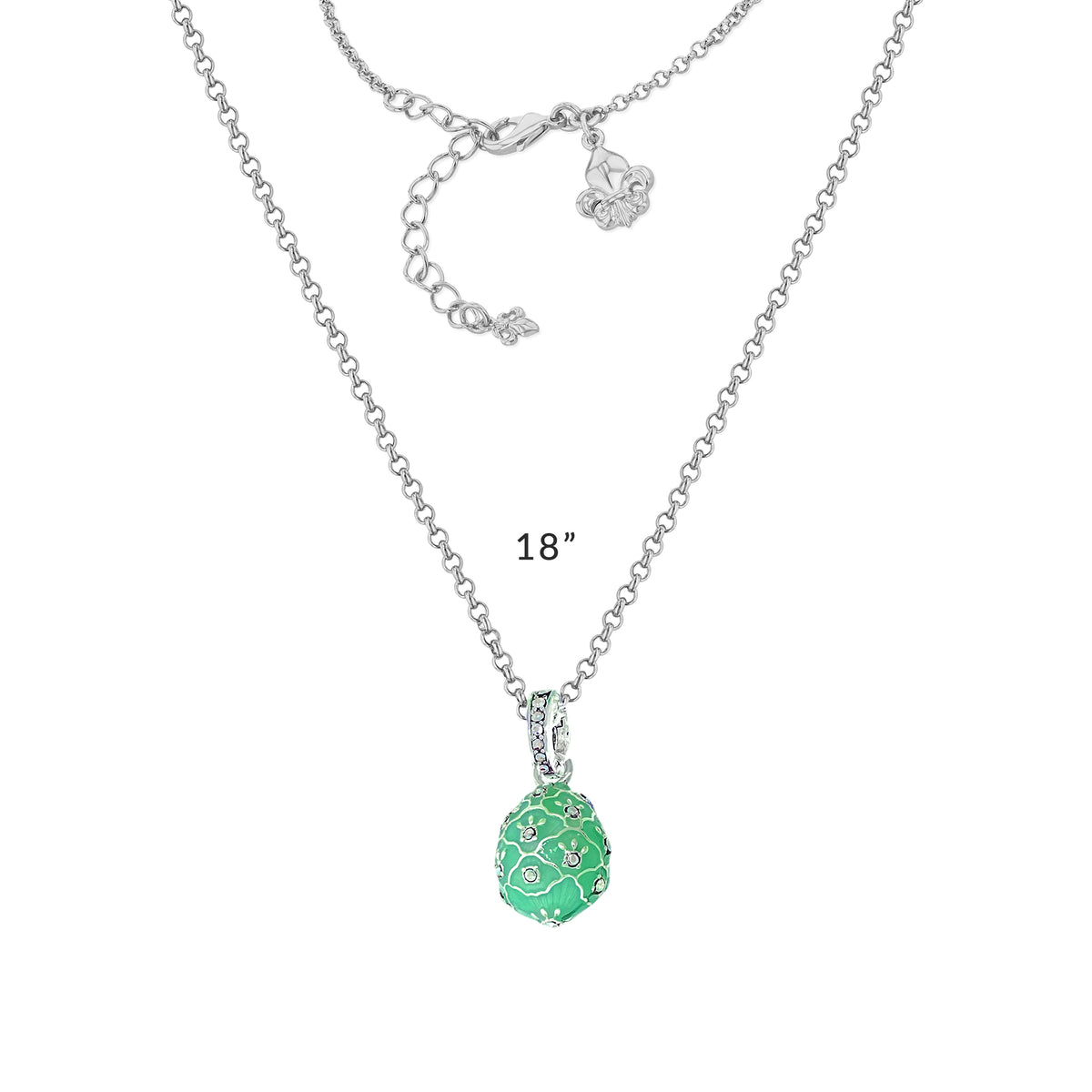 Mint Green Easter Egg Enhancer Charm by Ritzy Couture DeLuxe-Fine Silver Plating