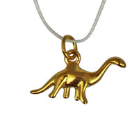 Ritzy Couture Select Dinosaur Charm Pendant Nylon Cord Necklace Set (Goldtone)