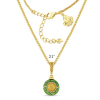 Green Christmas Ornament Enhancer Charm by Ritzy Couture DeLuxe -18k Gold Plated