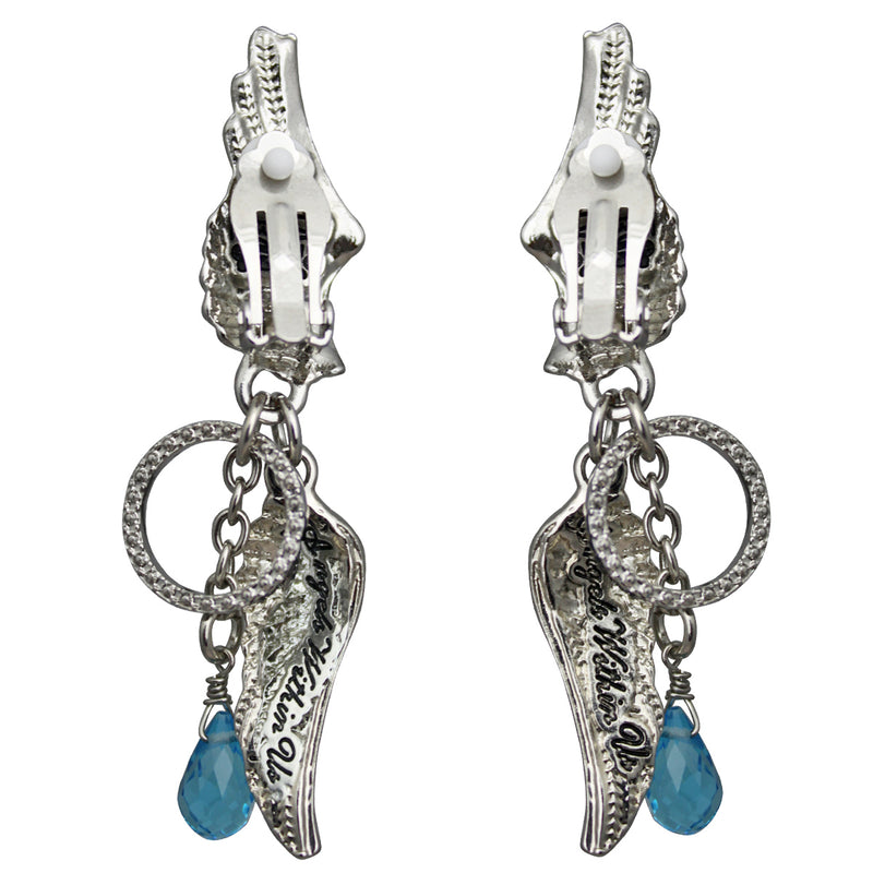 Ritzy Couture Women’s Angels Among Us Multi Charm Elegant Drop and Dangle Earrings (Silvertone) (Clip)