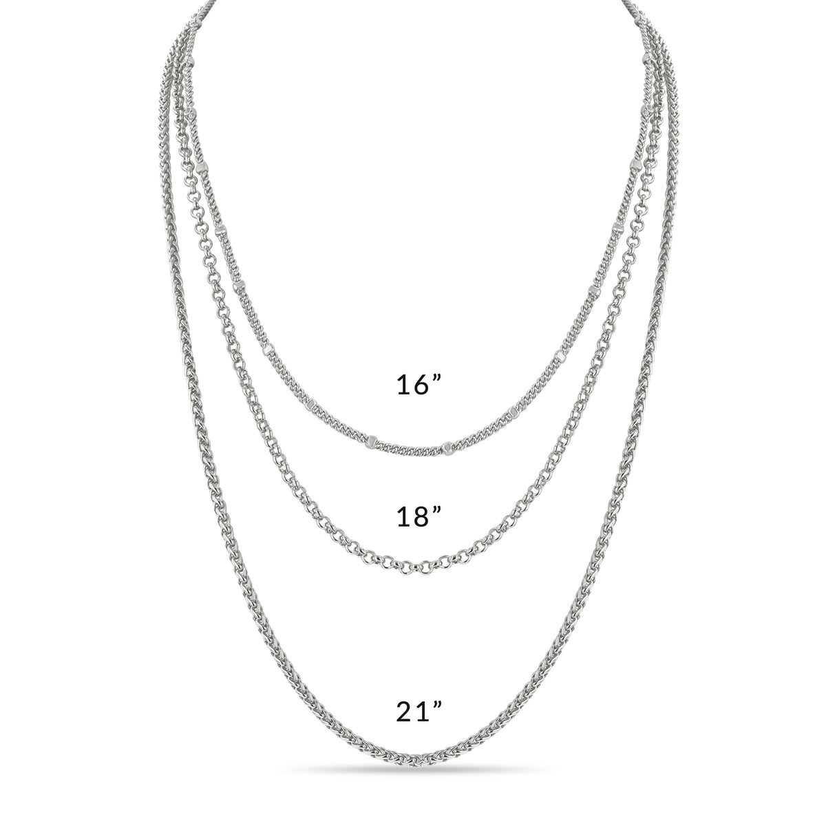 Ritzy Couture DeLuxe Luxury Necklace Chains For Charms - Fine Silver Plating