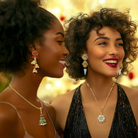 Christmas Jingle Bell Earrings - by Ritzy Couture DeLuxe – 22k Gold Plated