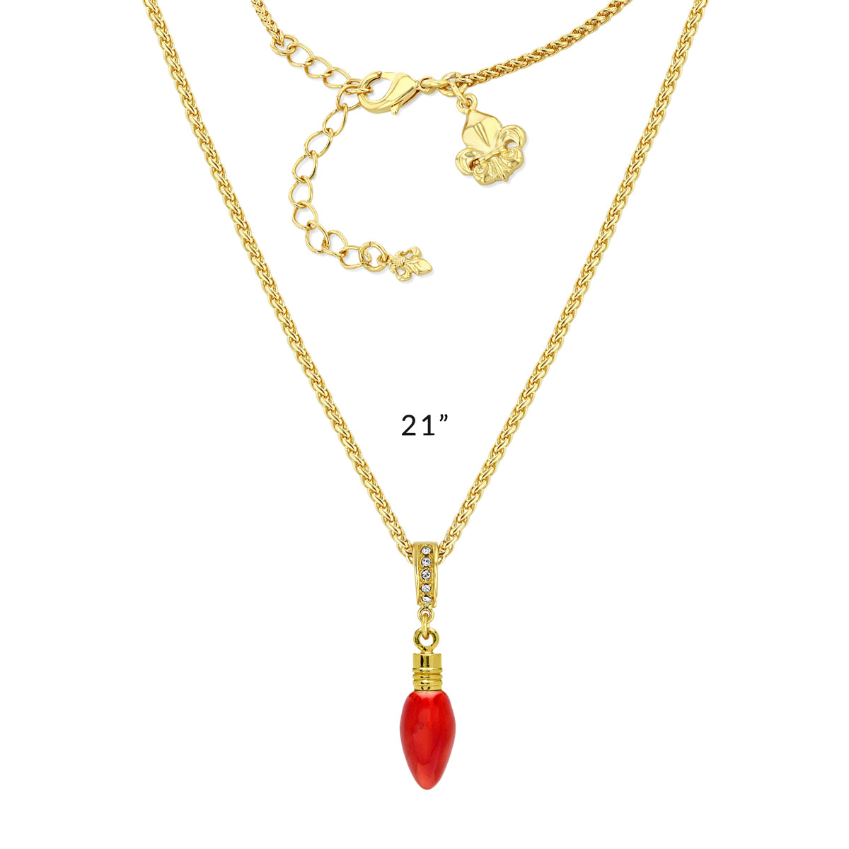 Ritzy Couture Red Christmas Lights and Crystal Enhancer Charm (Goldtone)