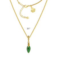 Ritzy Couture Green Christmas Lights and Swarovski Crystal Enhancer Charm (Goldtone)