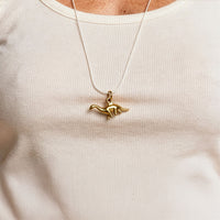 Ritzy Couture Select Dinosaur Charm Pendant Nylon Cord Necklace Set (Goldtone)