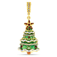 Sparkling Christmas Tree Enhancer Charm by Ritzy Couture DeLuxe - 18k Gold Plated Brass